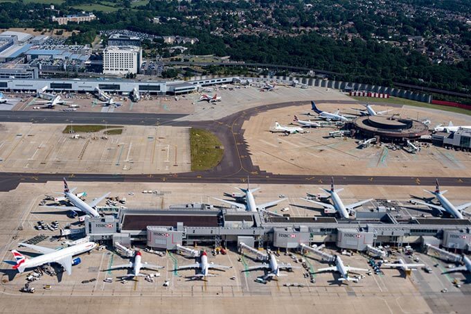 Flughafen Gatwick aus der Luft